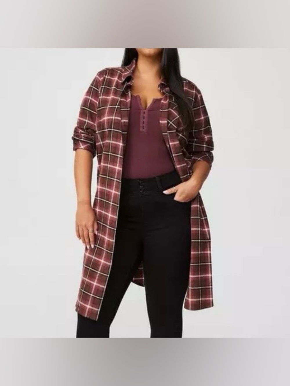 Torrid Flannel Midi Shacket Size 3X